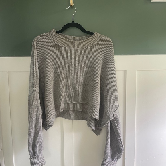 Free People Gray Crew Neck Sweater - Picture 1 of 3